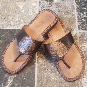 Genuine Leather Sandals from Mexico, Size 10